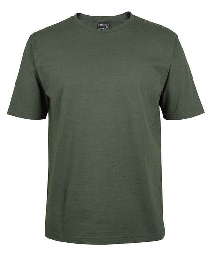 Unbranded JB's 1HT Classic Tee in Army, front view on a white background.
