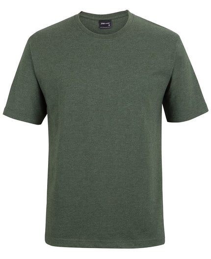 Unbranded JB's 1HT Classic Tee in Army Marle, front view on a white background.