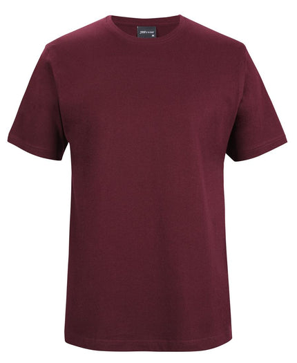 Unbranded JB's 1HT Classic Tee in Maroon, front view on a white background.