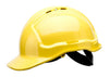Yellow Suregard TG57 hard hat with adjustable suspension harness