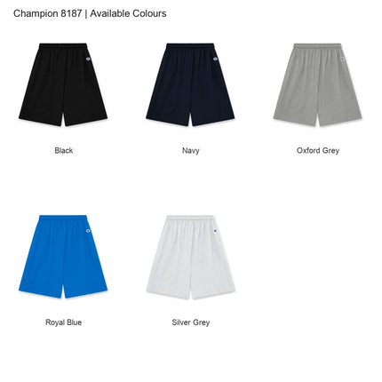 Champion 8187 colour chart showing all 5 available colours.