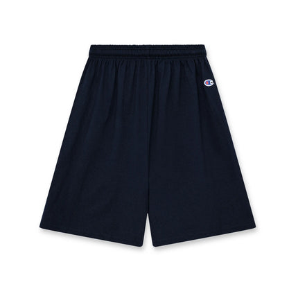 Champion 8187 Adult Cotton Gym Shorts in Navy, front view.