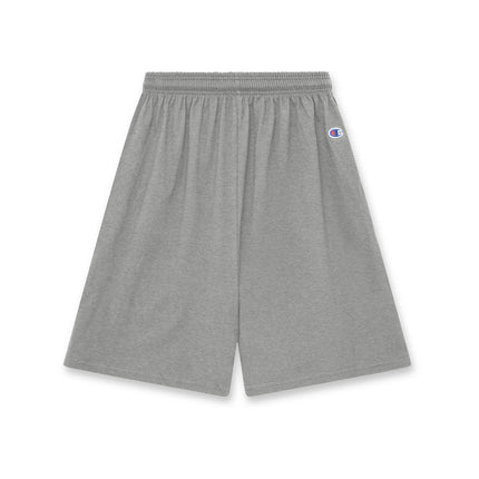 Champion 8187 Adult Cotton Gym Shorts in Oxford Grey, front view.