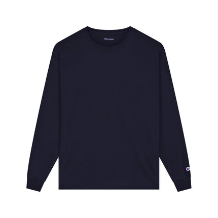 Champion CC8C Adult Long Sleeve T-Shirt in Navy, front view.