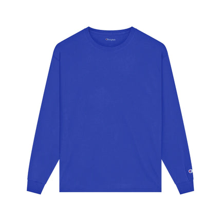 Champion CC8C Adult Long Sleeve T-Shirt in Royal Blue, front view.