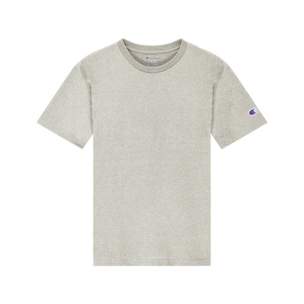 Champion CH1081 Youth Jersey T-Shirt in Oatmeal Heather, front view.