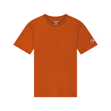 Champion CH1081 Youth Jersey T-Shirt in Orange, front view.