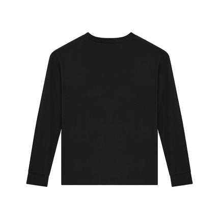 Champion CH1751 Youth Long Sleeve T-Shirt in Black, back view.