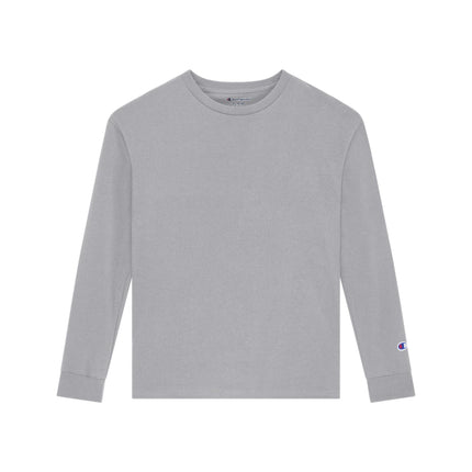 Champion CH1751 Youth Long Sleeve T-Shirt in Light Steel, front view.