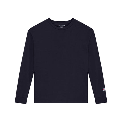Champion CH1751 Youth Long Sleeve T-Shirt in Navy, front view.