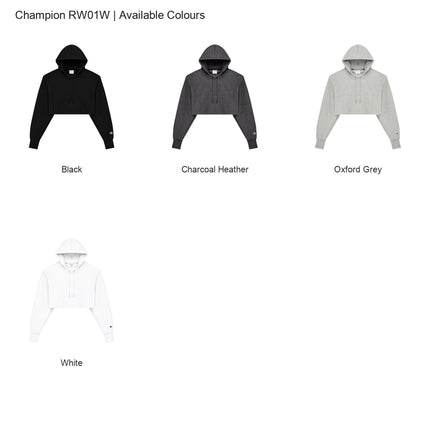 Champion RW01W colour chart showing all 4 available colours.