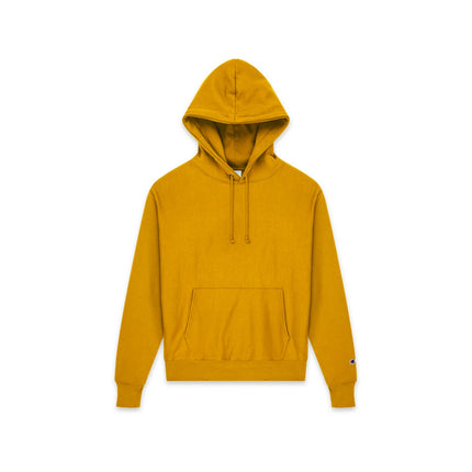 Champion S101 Adult Reverse Weave Pullover Hooded Sweatshirt in C Gold, front view.