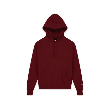 Champion S101 Adult Reverse Weave Pullover Hooded Sweatshirt in Cardinal, front view.