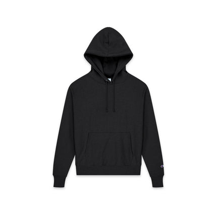 Champion S101 Adult Reverse Weave Pullover Hooded Sweatshirt in Charcoal Heather, front view.