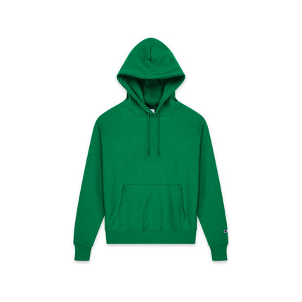 Champion S101 Adult Reverse Weave Pullover Hooded Sweatshirt in Kelly Green, front view.