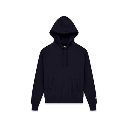 Champion S101 Adult Reverse Weave Pullover Hooded Sweatshirt in Navy, front view.