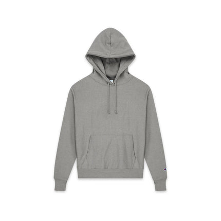 Champion S101 Adult Reverse Weave Pullover Hooded Sweatshirt in Oxford Grey, front view.