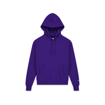 Champion S101 Adult Reverse Weave Pullover Hooded Sweatshirt in Purple, front view.