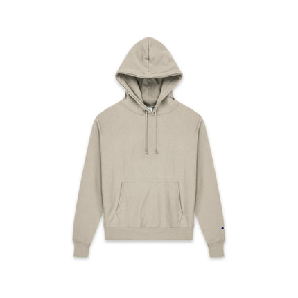 Champion S101 Adult Reverse Weave Pullover Hooded Sweatshirt in Sand, front view.