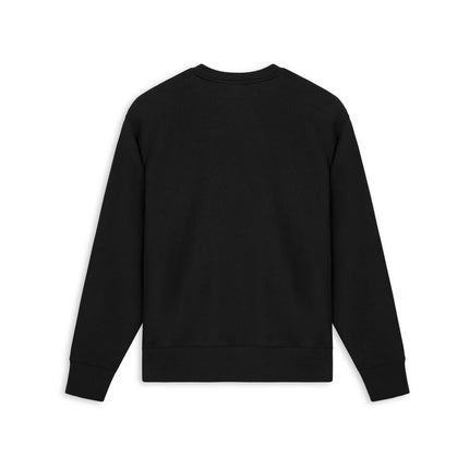 Champion S149 Adult Reverse Weave Crew Sweatshirt in Black, back view.