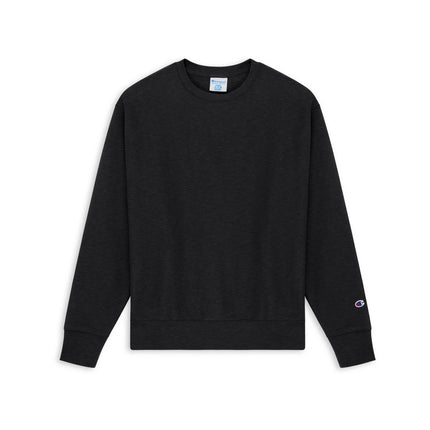 Champion S149 Adult Reverse Weave Crew Sweatshirt in Charcoal Heather, front view.