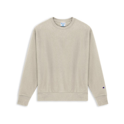 Champion S149 Adult Reverse Weave Crew Sweatshirt in Sand, front view.