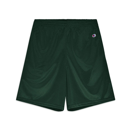Champion S162 Adult Mesh Shorts with Pockets in Athletic Dark Green, front view.