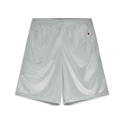 Champion S162 Adult Mesh Shorts with Pockets in Athletic Grey, front view.