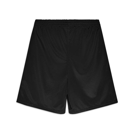 Champion S162 Adult Mesh Shorts with Pockets in Black, back view.