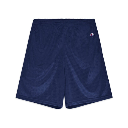 Champion S162 Adult Mesh Shorts with Pockets in Navy, front view.