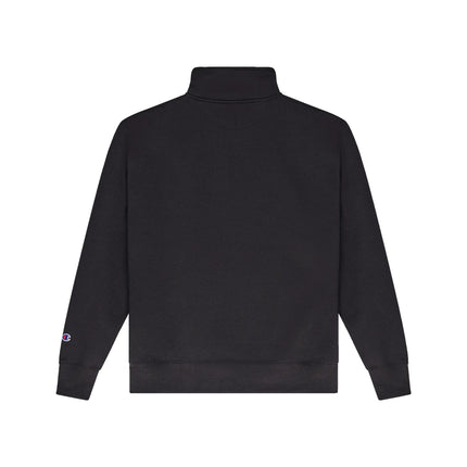 Champion S450 Adult Powerblend Quarter-Zip Pullover in Black, back view.