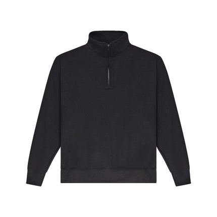 Champion S450 Adult Powerblend Quarter-Zip Pullover in Black, front view.