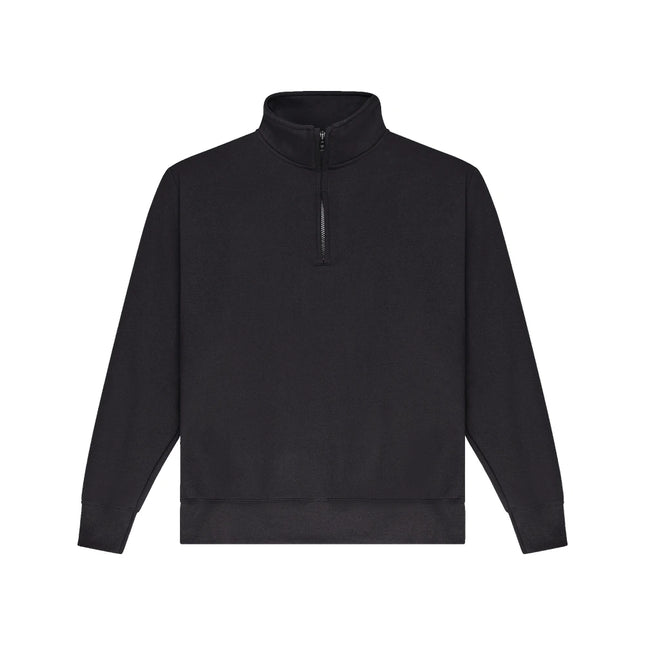Champion S450 Adult Powerblend Quarter-Zip Pullover in Black, front view.
