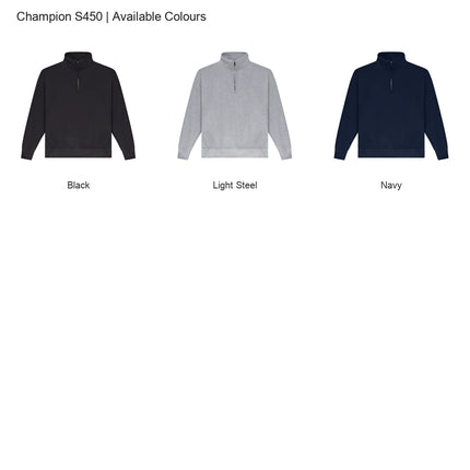 Champion S450 colour chart showing all 3 available colours.