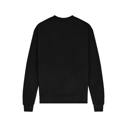 Champion S600 Adult Powerblend Crewneck Sweatshirt in Black, back view.