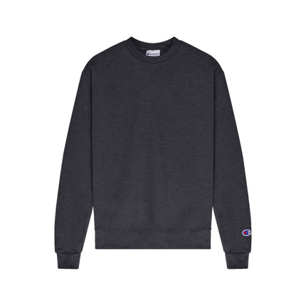 Champion S600 Adult Powerblend Crewneck Sweatshirt in Charcoal Heather, front view.