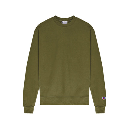 Champion S600 Adult Powerblend Crewneck Sweatshirt in Fresh Olive, front view.