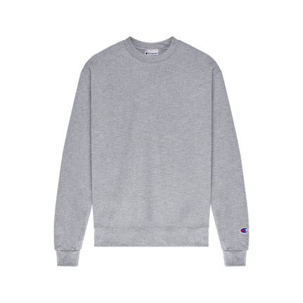 Champion S600 Adult Powerblend Crewneck Sweatshirt in Light Steel, front view.