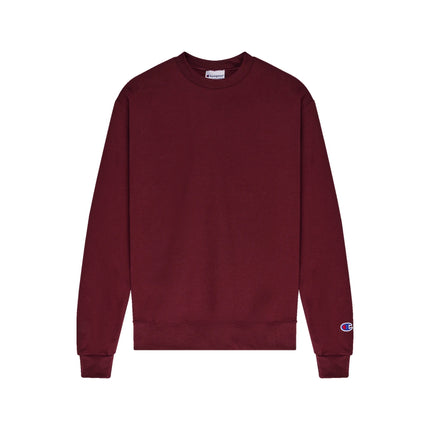 Champion S600 Adult Powerblend Crewneck Sweatshirt in Maroon, front view.