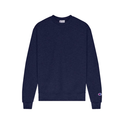 Champion S600 Adult Powerblend Crewneck Sweatshirt in Navy Heather, front view.