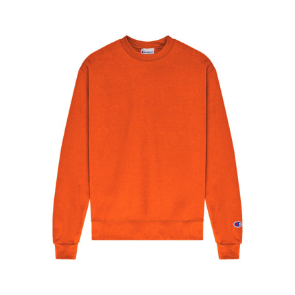 Champion S600 Adult Powerblend Crewneck Sweatshirt in Orange, front view.