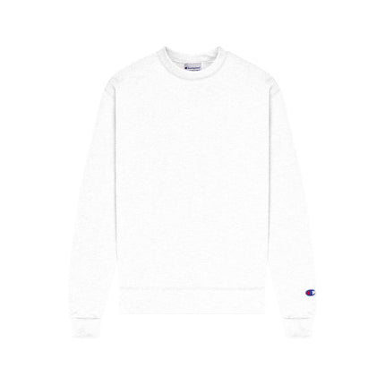 Champion S600 Adult Powerblend Crewneck Sweatshirt in Silver Grey, front view.
