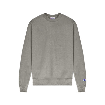 Champion S600 Adult Powerblend Crewneck Sweatshirt in Stone Grey, front view.