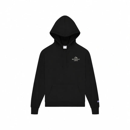 Champion S700 in Black, front view with an illustrative fictional company logo embroidered on the left chest.