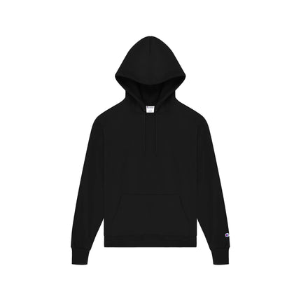 Champion S700 Adult Powerblend Pullover Hoodie in Black, front view.