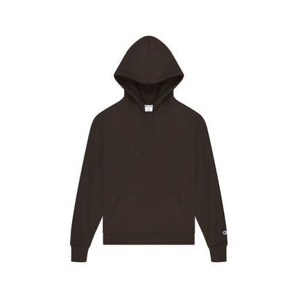 Champion S700 Adult Powerblend Pullover Hoodie in Chocolate Brown, front view.