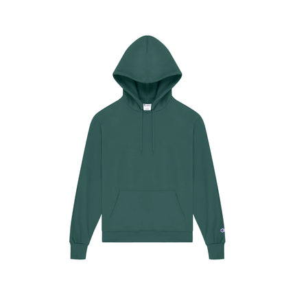 Champion S700 Adult Powerblend Pullover Hoodie in Emerald Green, front view.