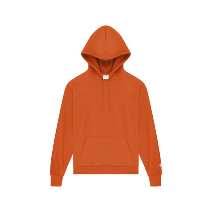 Champion S700 Adult Powerblend Pullover Hoodie in Orange, front view.
