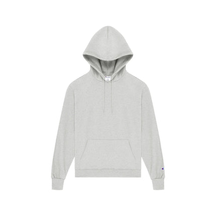 Champion S700 Adult Powerblend Pullover Hoodie in Silver Grey, front view.