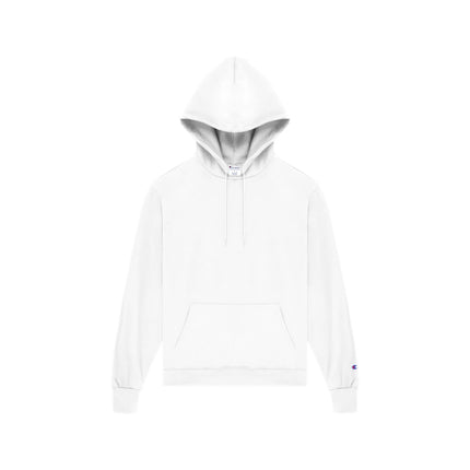 Champion S700 Adult Powerblend Pullover Hoodie in White, front view.